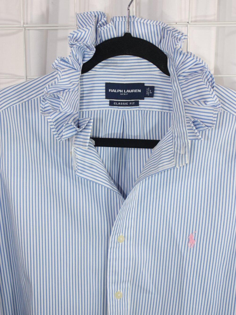 Custom Ralph Lauren Ruffle Collar Shirt – One-of-a-Kind - Picture 2 of 6